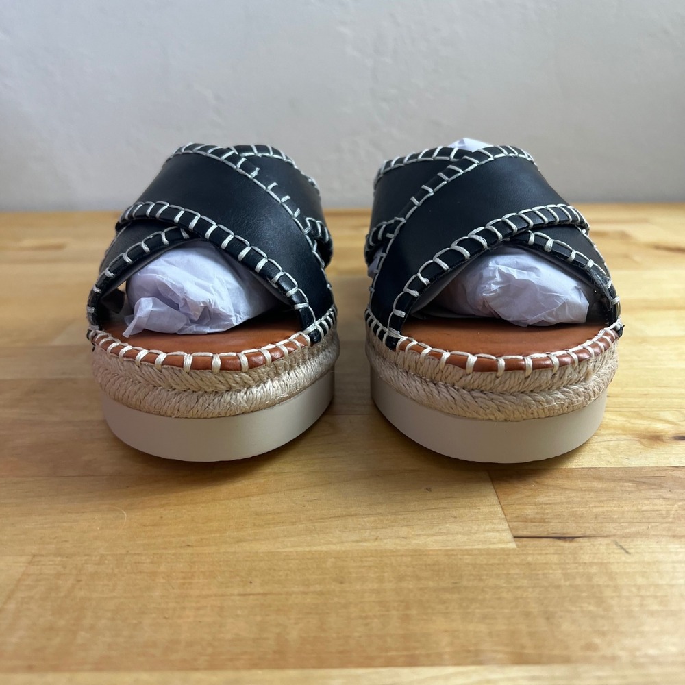 Vince Camuto Belinda Black Espadrille Slide Sandals Wide Width - Picture 4 of 13